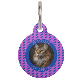 Colorful Dog Dad Gift Chevron Symmetry Pet Tag