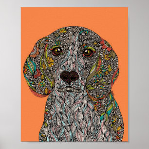 Colorful Dog Design Best Animal Canvas Poster
