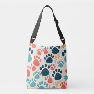 Colorful Dog Paw Print Crossbody Bag