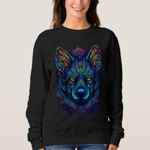 Colorful Dog Psychedelic Trippy Hippie Men Women Sweatshirt