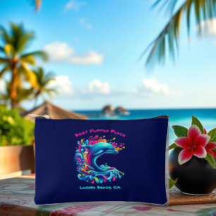 Colorful Dolphin Splash Zippered Pouch