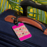 Colorful Donut Pattern Cute Sweet Treats Luggage Tag<br><div class="desc">Spot your bags easily at the airport with these vibrant donut pattern luggage tags. Featuring a dense repeating design of iced doughnuts and sprinkles on a pink backdrop, these tags add a playful and sweet touch to your travel gear. The unique food illustration helps your suitcase stand out on the...</div>