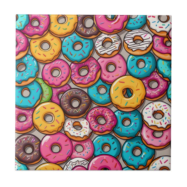 Colorful Donuts Tile (Front)