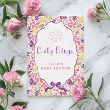 Colorful Doodle Flower Pencil Sketch Baby Shower 