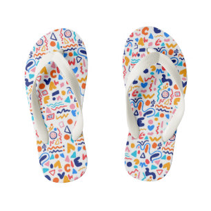 🌈 Colorful Doodle Pattern Flip Flops