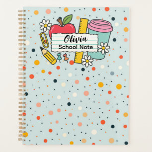 Colorful Dot Back to School Supplies Planner
