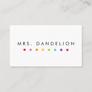 Colorful Dots Elementary School Teacher Business Card
