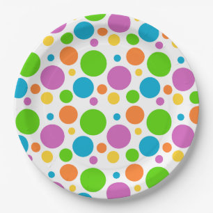 Colorful Dots Pattern Paper Plate