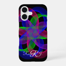 Colorful Double Loop Mesh Geometric iPhone 16 Case