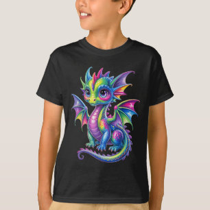 Colorful Dragon Baby Cute Pretty Birthday Dragon L T-Shirt