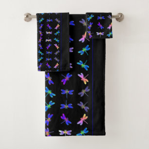 Colorful Dragonflies Bath Towel Set