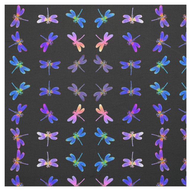 Colorful Dragonflies II Fabric (Swatch)