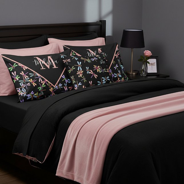 Colorful dragonflies personalized  pillowcase (Creator Uploaded)