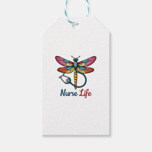 Colorful dragonfly Nurse life T-Shirt (1) Gift Tags