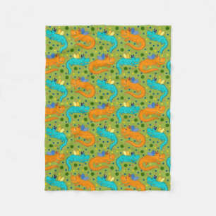 Colorful Dragons Fleece Blanket