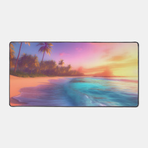 Colorful Dreamy Beach Desk Mat