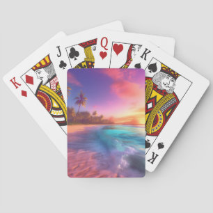 Colorful Dreamy Beach Playing Cards
