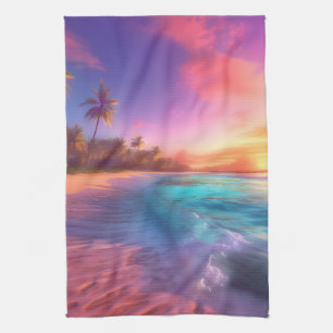 Colorful Dreamy Beach Tea Towel