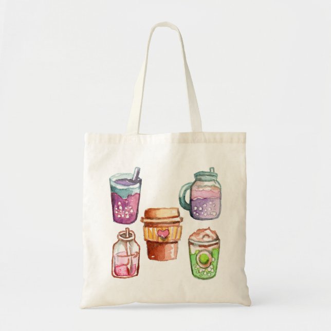 Colorful Drinks Tote Bag (Front)