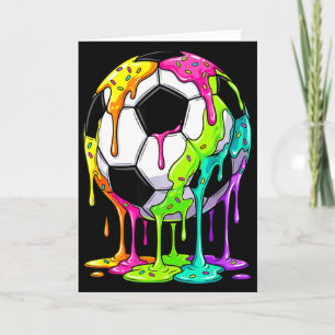 Colorful Dripping Soccer Art Sport Illustration Me Card