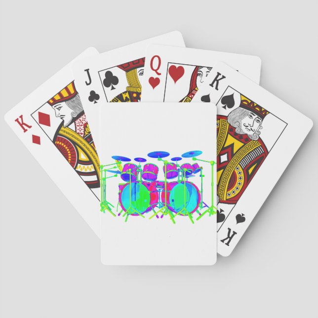 Colorful Drum Kit Playing Cards (Back)