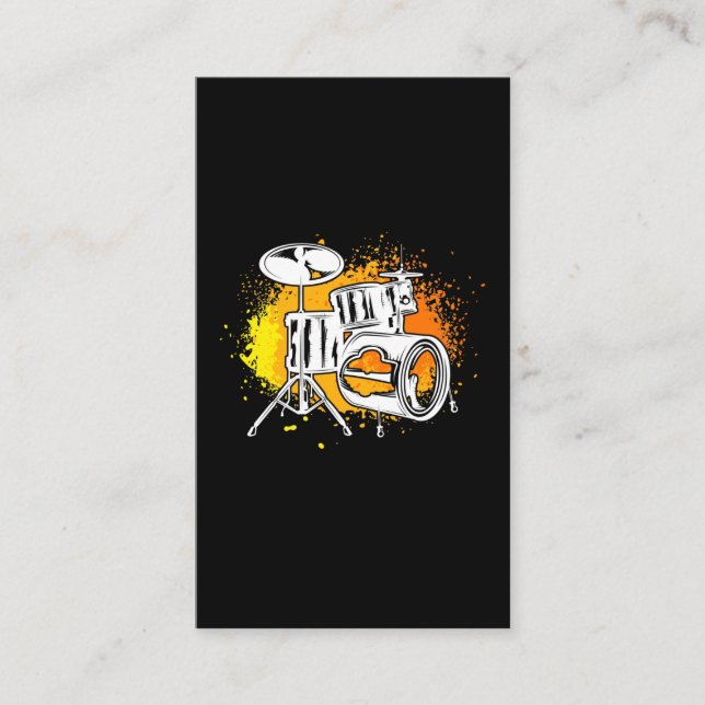 Colorful Drum Set Band Music Drummer Business Card (Front)