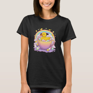 Colorful Duck in A Cup with Marshmallows Magic T-Shirt