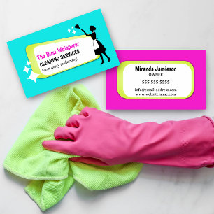 Colorful Dusting Maid Professional Cleaning Business Card