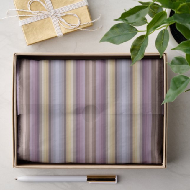 Colorful Dusty Grayish Brown And Purple Pattern Tissue Paper (Gift)