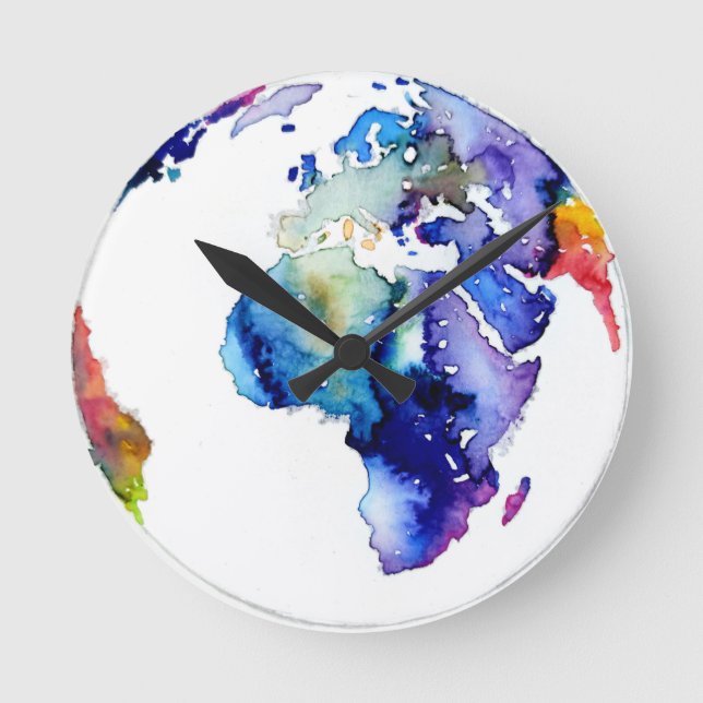 Colorful Earth Round Clock (Front)