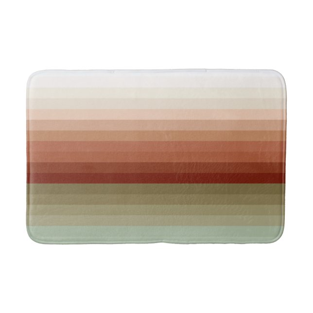 Colorful Earth Tones Striped Bath Mat (Front)