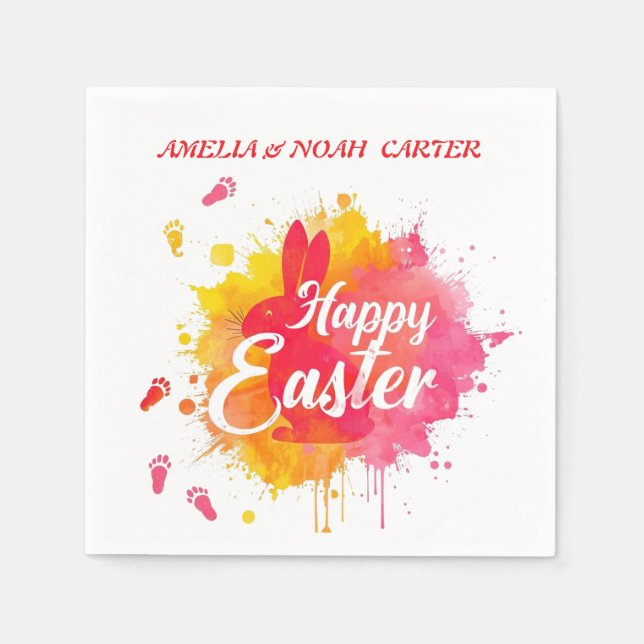 COLORFUL  Easter BRUNCH & HUNT Napkin (Front)