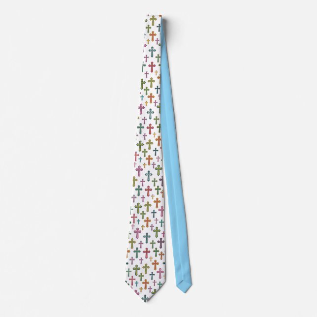 Colorful Easter cross patterned Tie (Front)