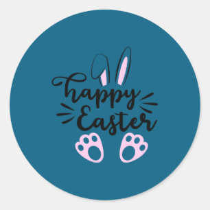 Colorful easter eggs t shirt classic round sticker