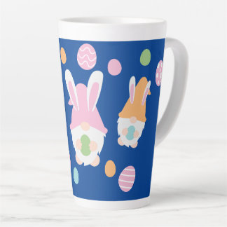 Colorful Easter Gnome With Festive Egg Design Latte Mug