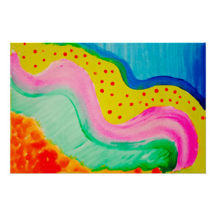 Colorful Eclectic Painting Modern Dynamics Art Poster