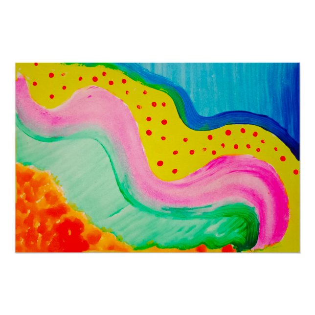 Colorful Eclectic Painting Modern Dynamics Art  Poster (Front)