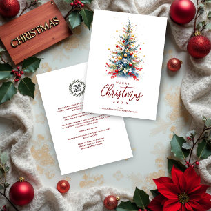 Colorful Elegant Christmas Tree Corporate Events  Holiday Card