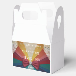 Colorful Elegant Rainbow Wedding Invitation Favour Box