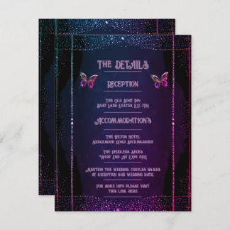 "Colorful Elegant Rainbow wedding RSVP Card