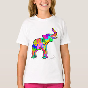 Colorful Elephant Art T-Shirt