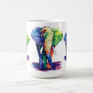 Colorful elephant coffee mug
