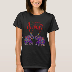 Colorful Elephant Happy Deepavali Diwali For Hindu T-Shirt