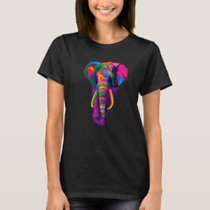 Colorful Elephant Pop Style Rainbow Elephant T-Shirt