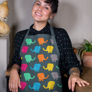 Colorful Elephants Apron