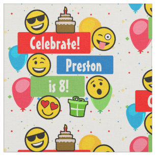 Colorful Emoji Birthday Party Kids or Boys Custom Fabric