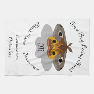 Colorful Emperor Moth Monogram Tea Towel