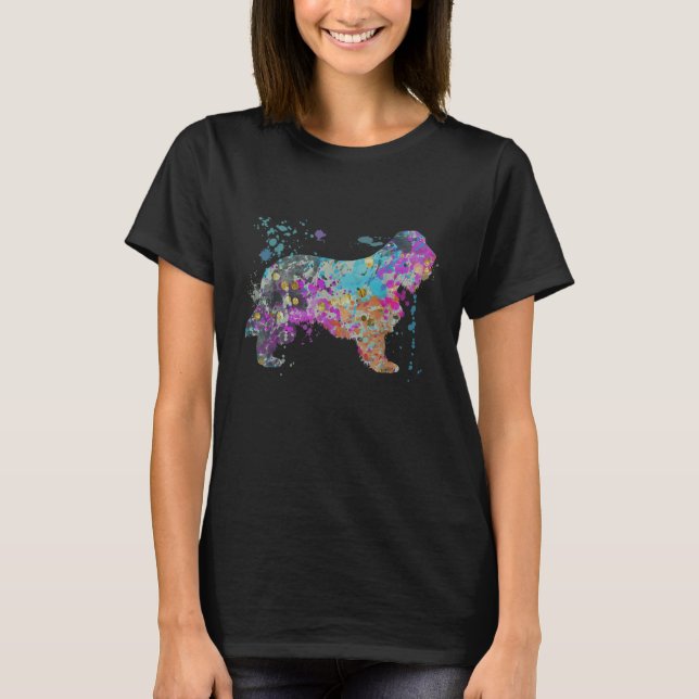 Colorful English Cocker Spaniel  Dog T-Shirt (Front)