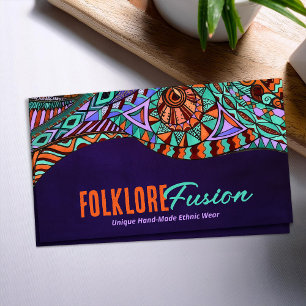 Colorful Ethnic Hand-Drawn Ornament  Business Card