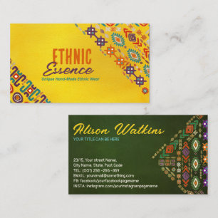 Colorful Ethnic Pattern Ornament  Business Card